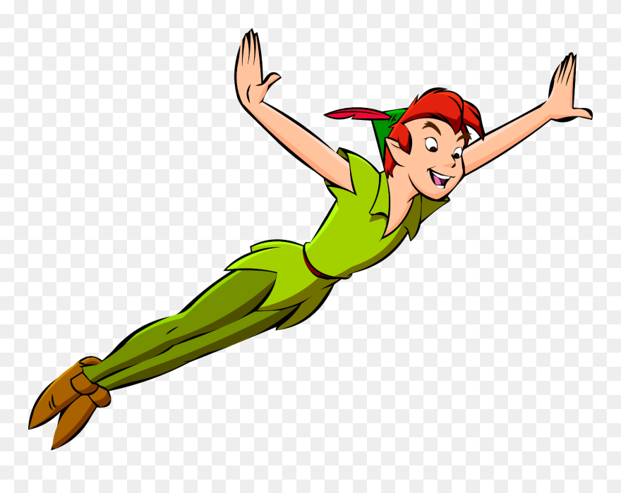 Peter Pan Tinker Bell Wendy Darling Clip Art - Flying Peter Pan Clipart - Png Download