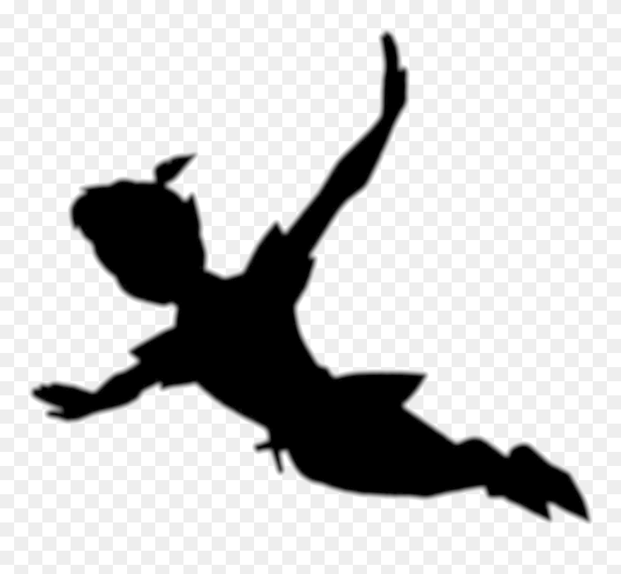 Peter Pan Tinker Bell Wendy Darling Captain Hook Silhouette - Peter Pan Silhouette Clipart