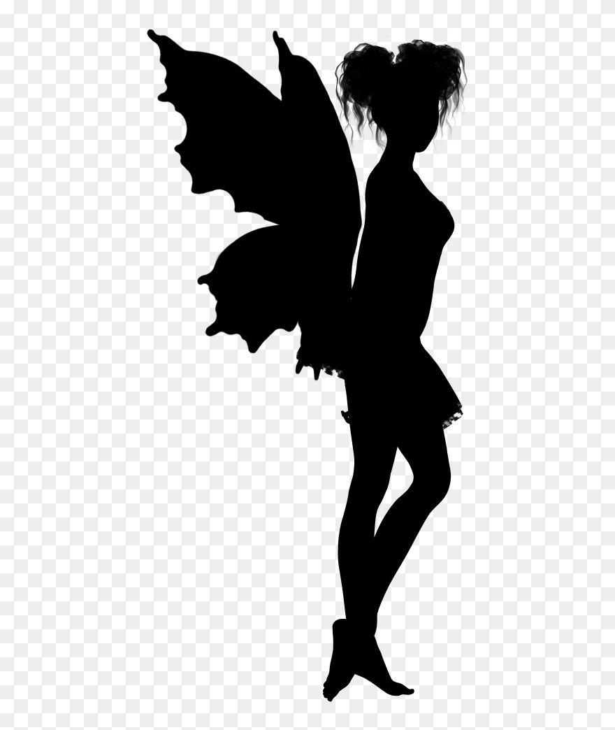 Vector Graphics Fairy Silhouette Clip Art Image - Fairy Silhouette - Png Download