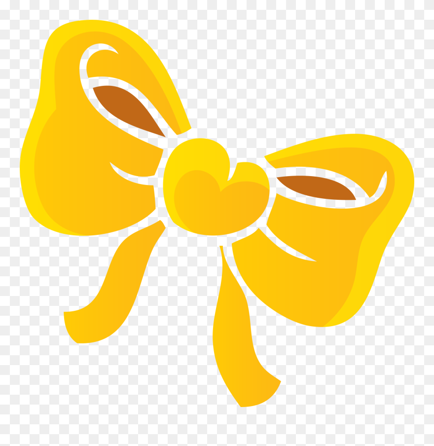 Transparent Bow Tie Clipart Png - Yellow Ribbon Cartoon Png