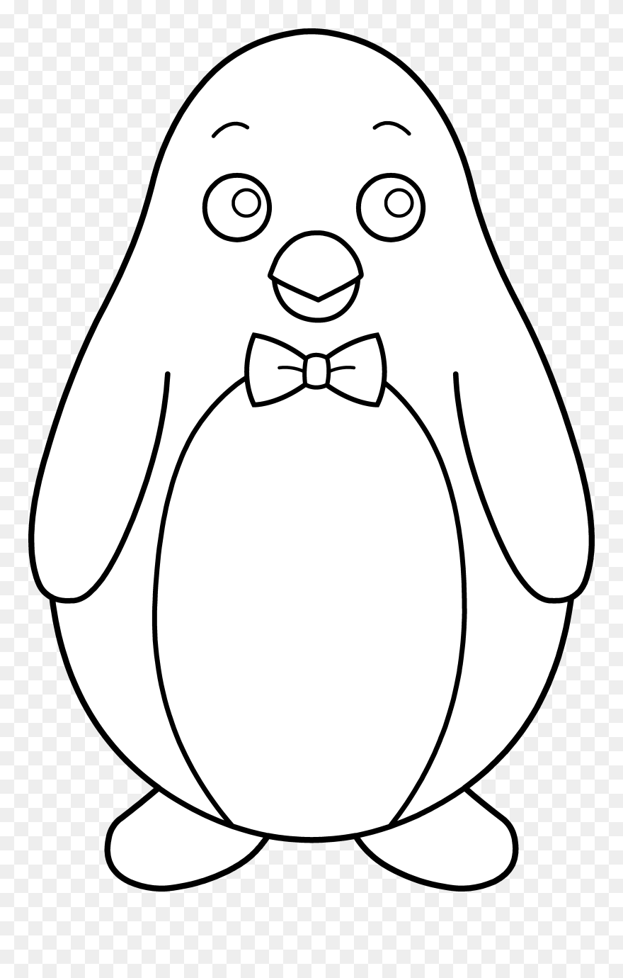 Images For Necktie Clip Art Black And White - Penguin Clipart Black And White - Png Download
