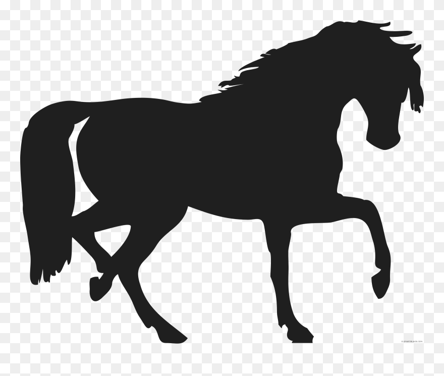 Horseshoe Clipart Mustang - Horse Silhouette Clip Art - Png Download