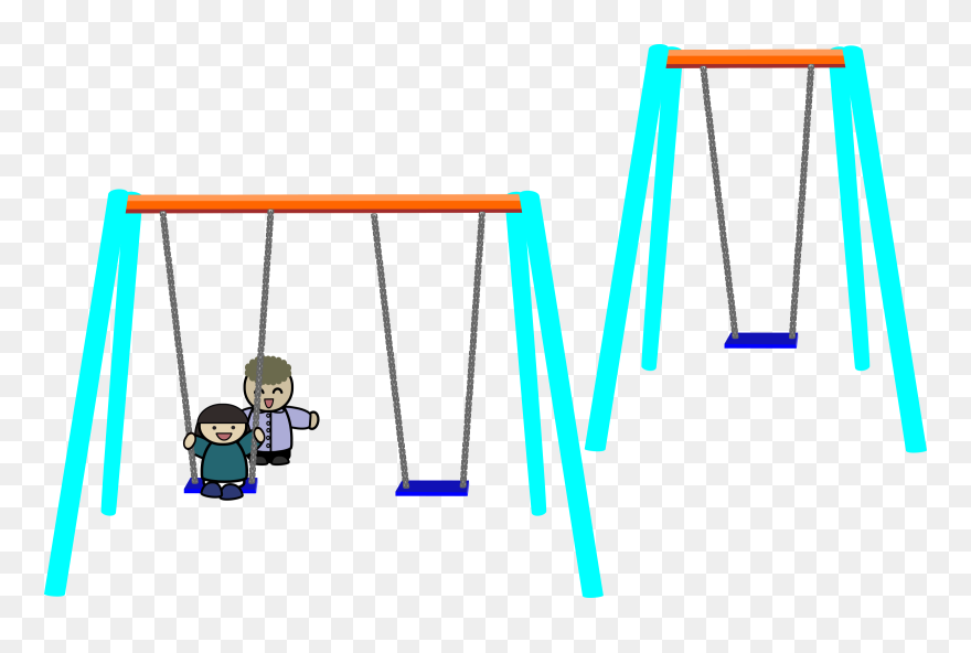 Single And Double Swings - Dessin D Une Balançoire Clipart