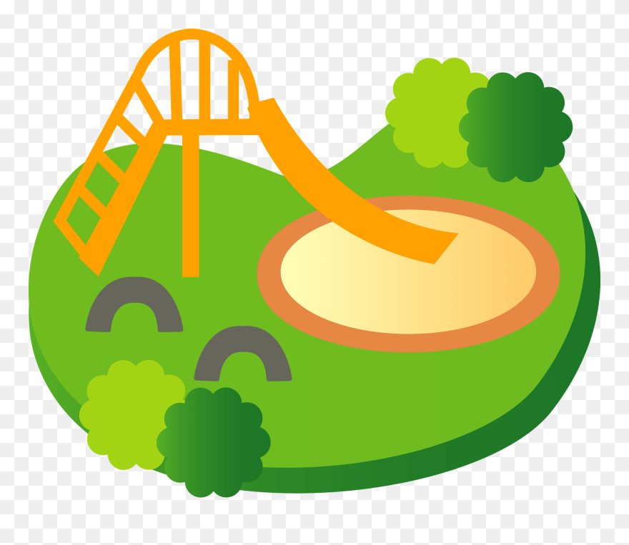 Playground Slide Park Clipart - 公園 イラスト フリー 素材 - Png Download
