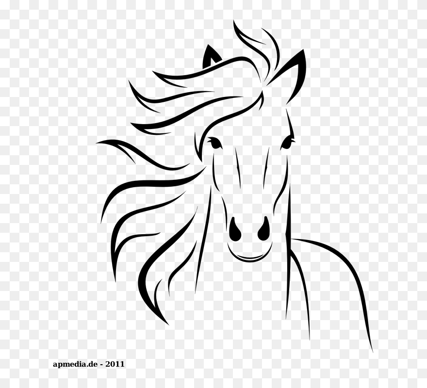 White Horse By Marauder - Simple Horse Drawing Easy Clipart