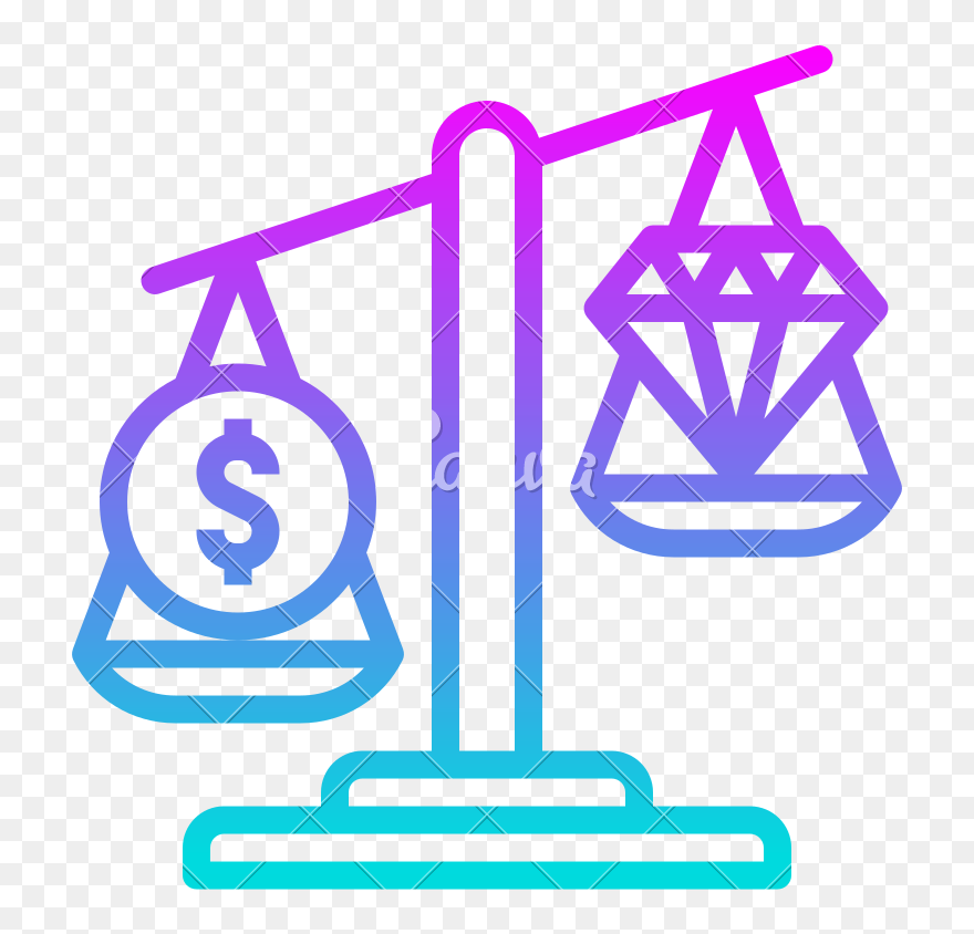 Economics Coin Diamond Economy Scale Weight Icon Clipart