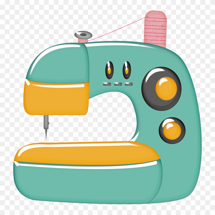 Patch Clipart Stitching - Sewing Machine Cartoon - Png Download