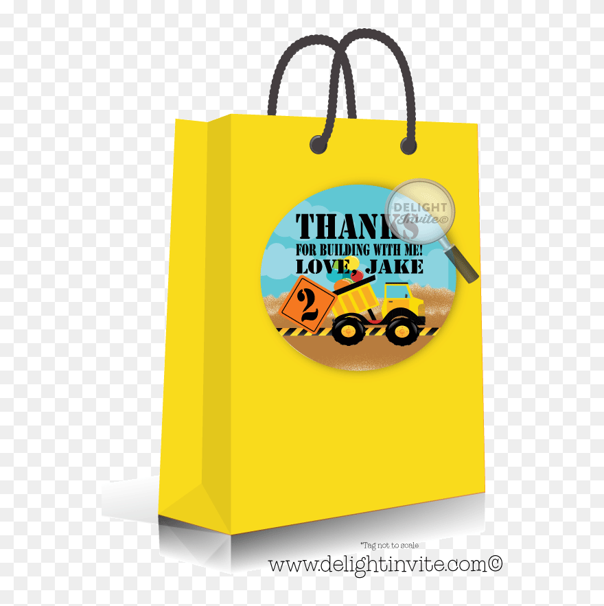 Dump Truck Construction 1st Birthday Sticker Tags - Dump Truck Clipart