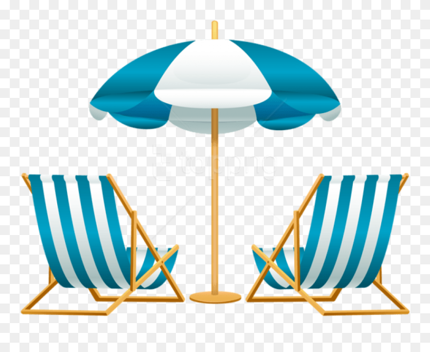 Free Png Download Beach Umbrella With Chairs Free Clipart - Beach Chairs And Umbrella Clipart Transparent Png