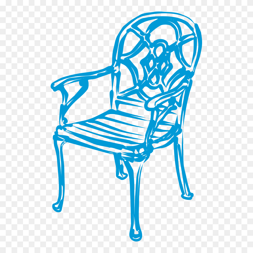 Slim Blue Chair - Blue Chair Clip Art - Png Download