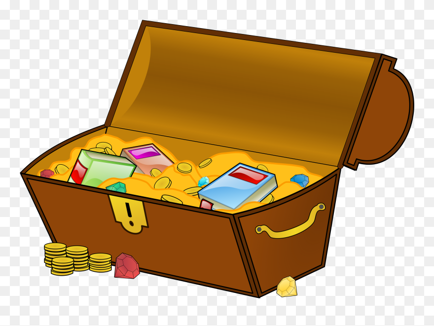 Clipart Box Chest - Treasure Chest With Books - Png Download