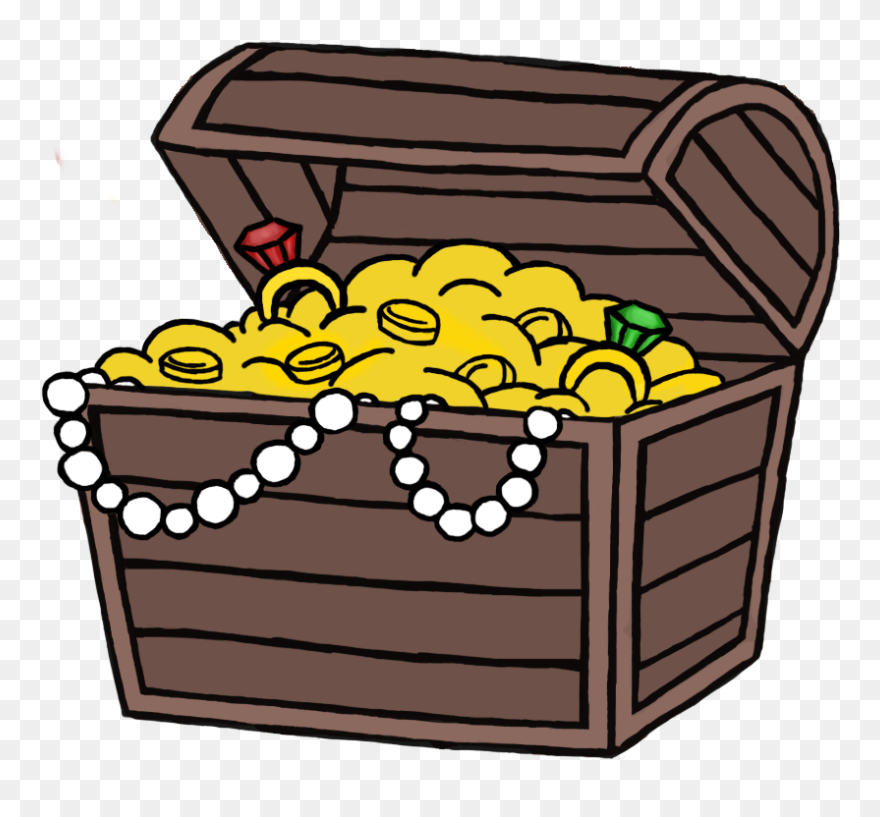 Background Treasure Chest Transparent Cartoon Clipart - Treasure Chest Black And White - Png Download