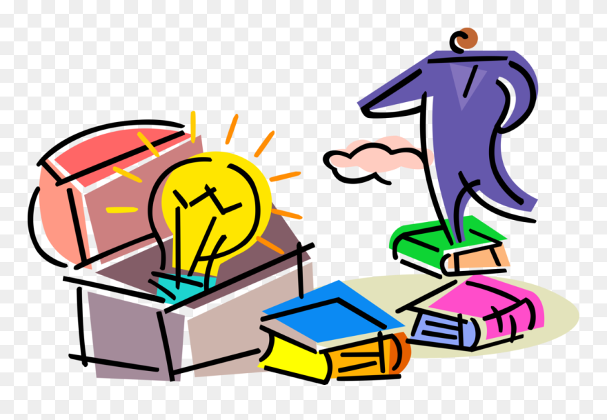 Vector Illustration Of Education And Knowledge Leads - Treasure Chest Of Knowledge Clipart