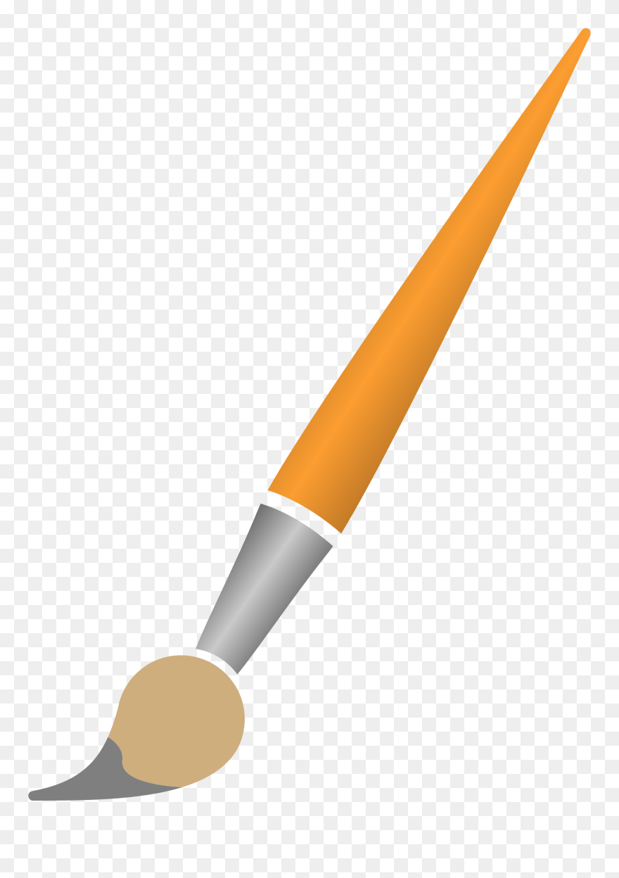 Paint Brush With Grey - Transparent Background Paintbrush Clipart - Png Download