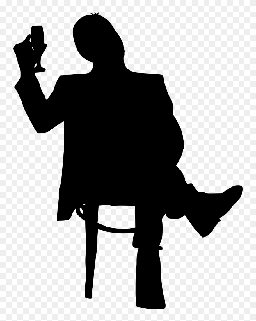 Authors Chair Png - Sitting On Chair Silhouette Png Clipart