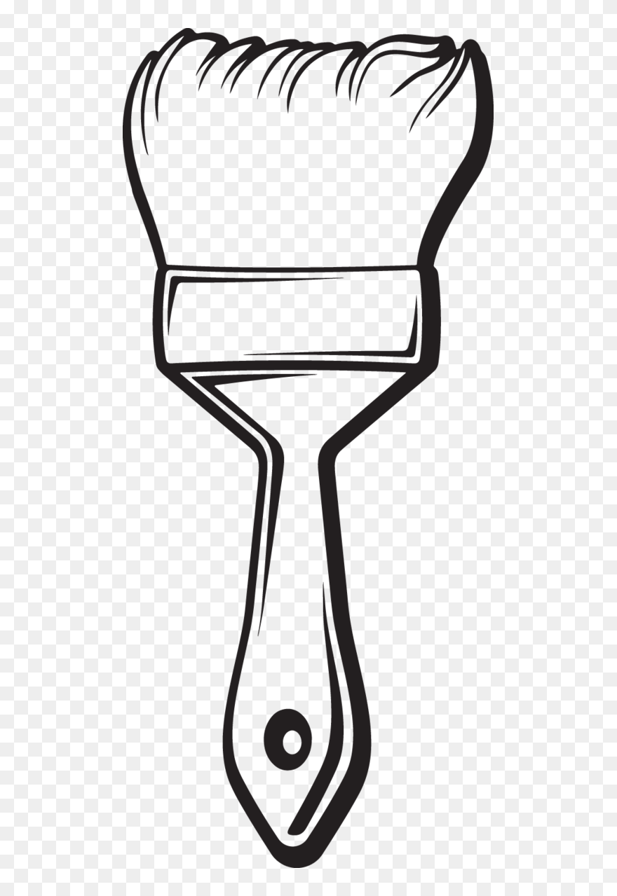 Paint Brush Clipart Black And White - Png Download