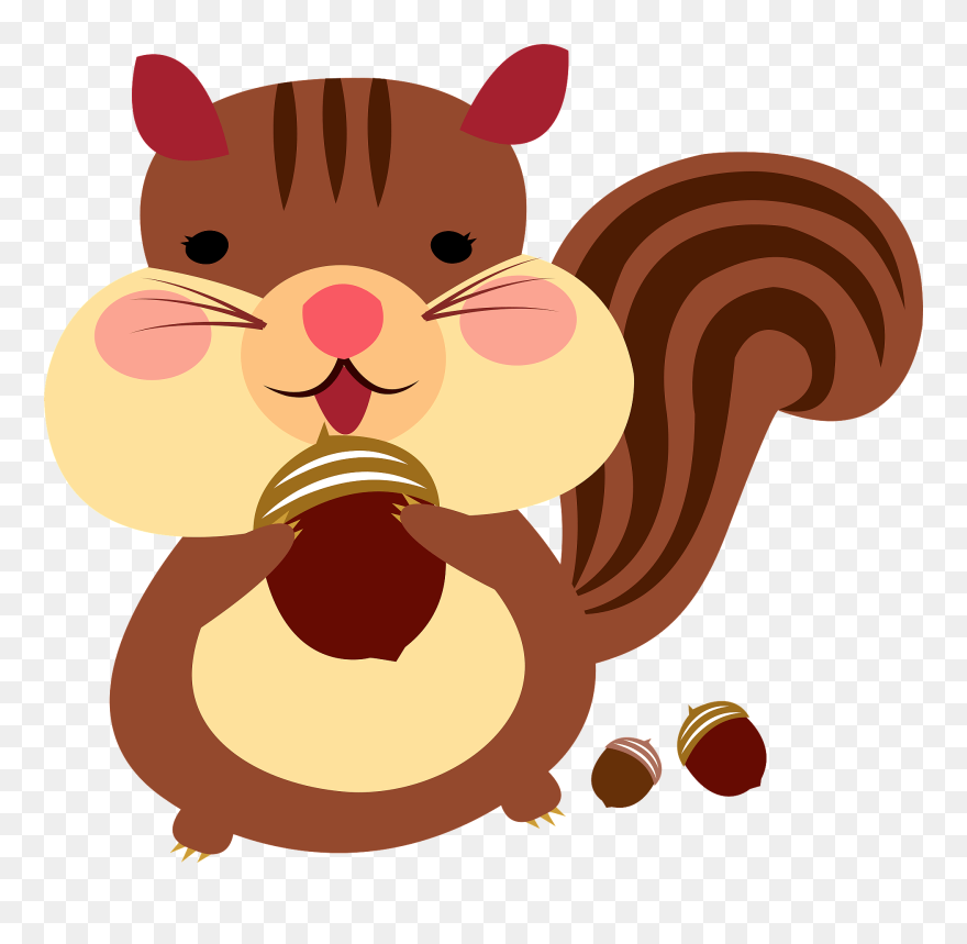 秋 イラスト 木の実 リス Clipart
