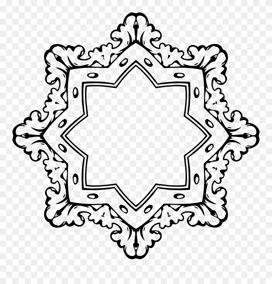 Decorative Floral Flourish Frame - Border Svg Free Circle Clipart