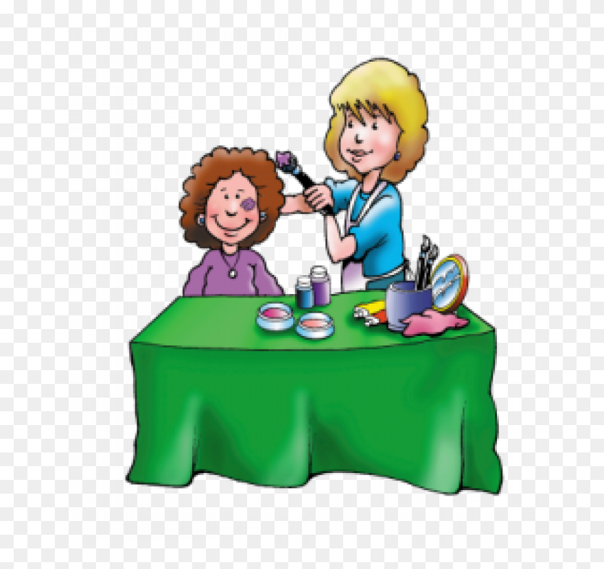 Face Painting Table Clipart - Png Download