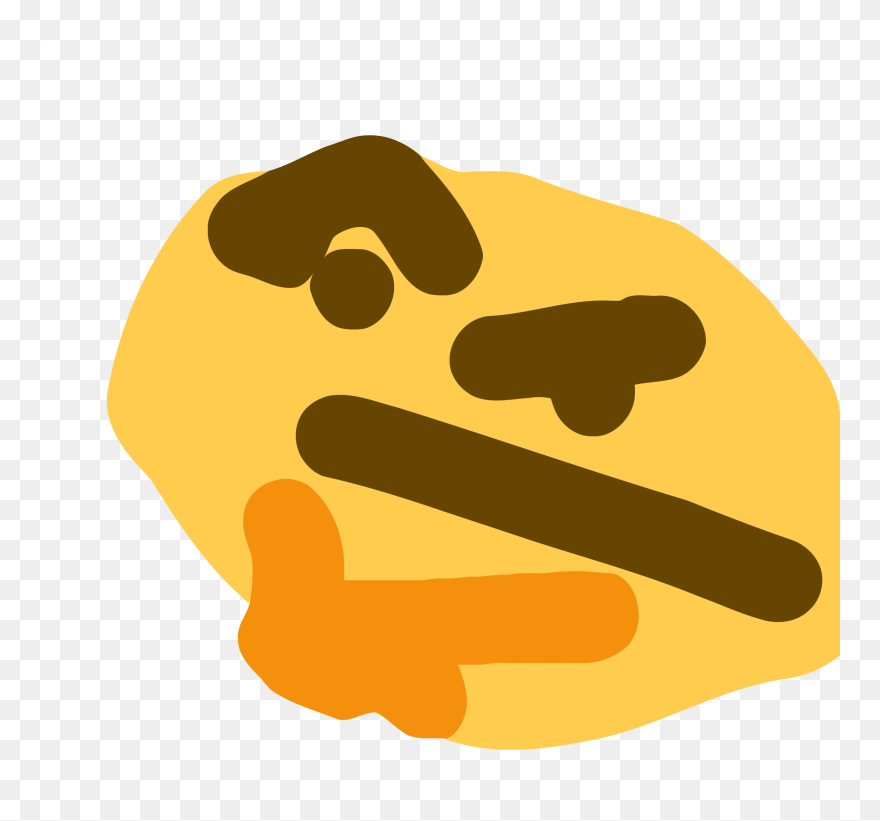 Yellow Nose - Thinking Emoji Meme Clipart