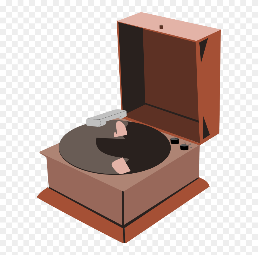 Phonograph Player - 45's Record Player Free Clipart