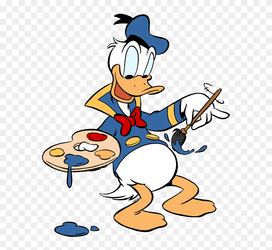 Disney Clipart Donald Duck - Donald Duck Painting Cartoon - Png Download