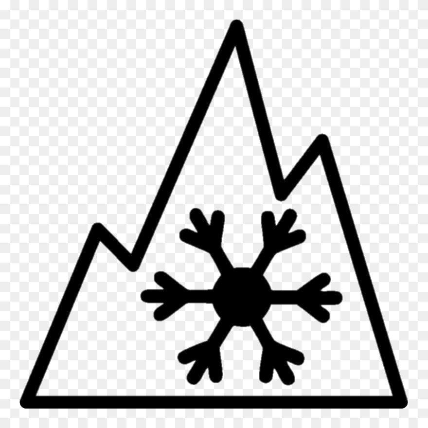 3 Peak Mountain Snow Flake Clipart