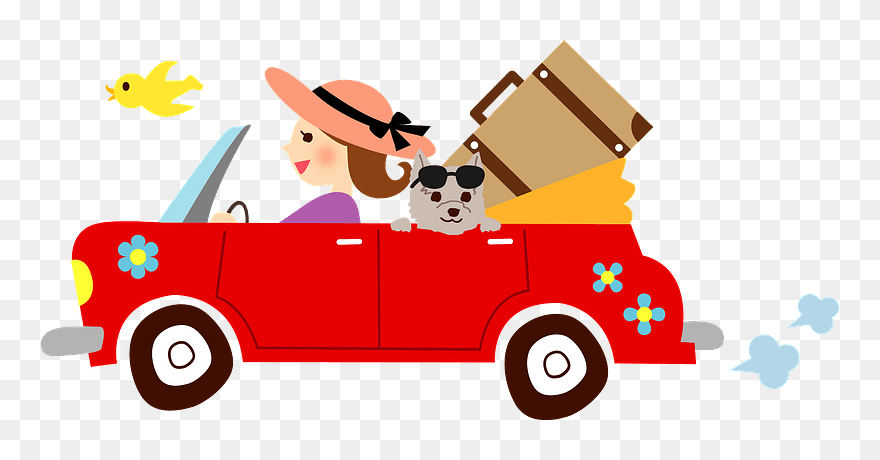 Woman Car Travel Clipart - 車 イラスト 素材 フリー - Png Download