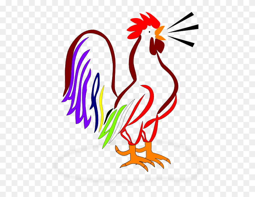 Rooster Crowing Clipart Transparent Background - Png Download