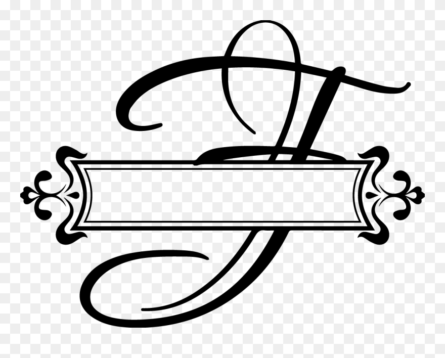 Split Fancy Letter - Split Letter F Monogram Clipart