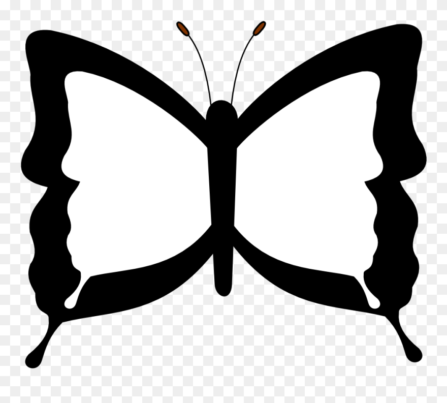 Clipart Sketch Butterfly Drawings Black And White - Png Download
