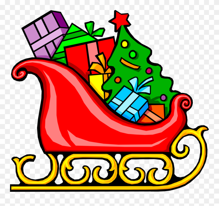 Santa's Sleigh With Presents Clipart