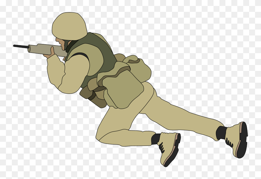 Military Clip Art Emblems Free Clipart Images - Crawling Soldier Clipart - Png Download