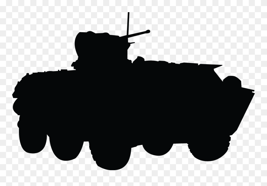 Silhouette Military Clip Art - Armored Vehicle Silhouette - Png Download