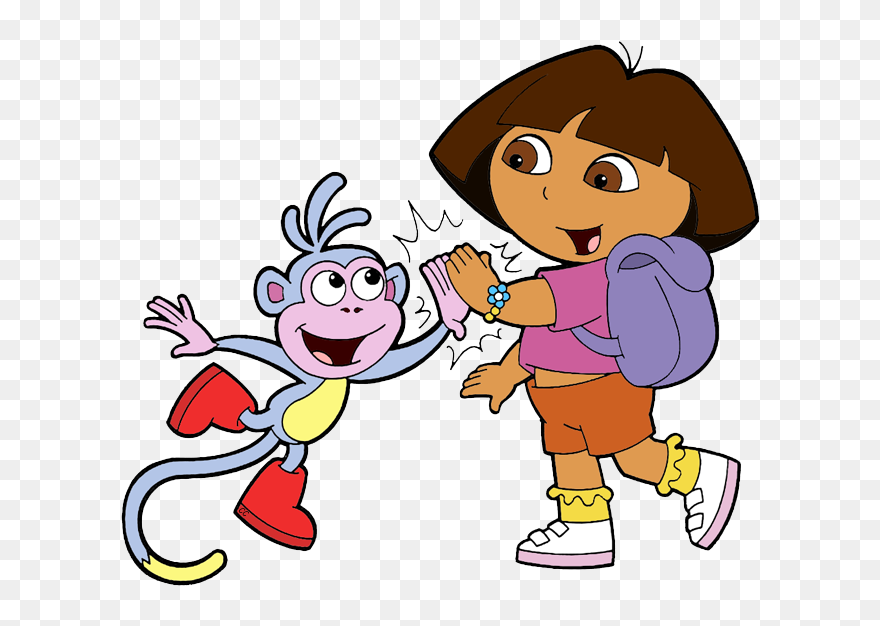 Cartoon Cliparts - Dora And Boots Transparent - Png Download
