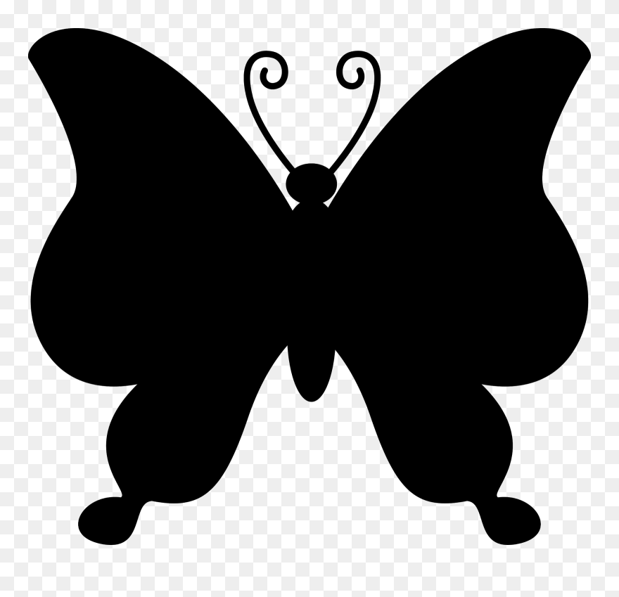 Brushfooted Butterflies Png - Black And White Silhouette Butterflies Clipart