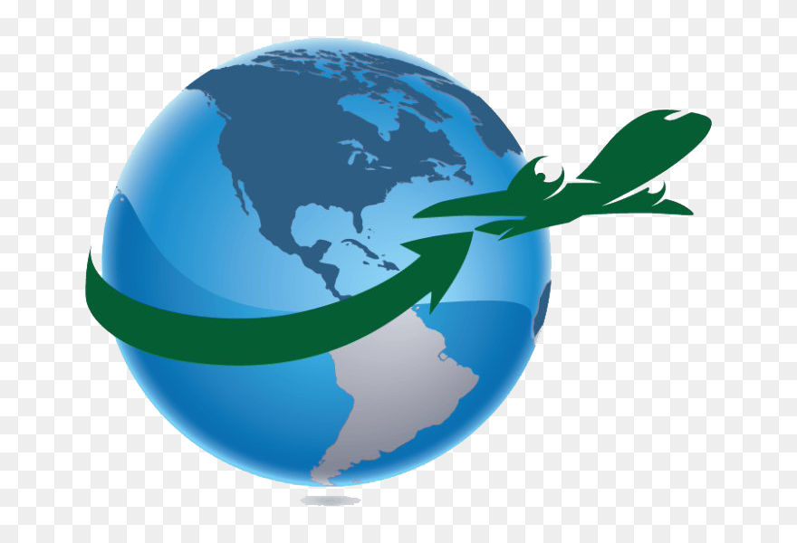 Travel Globe Png Clipart - Globe With Plane Logo Transparent Png