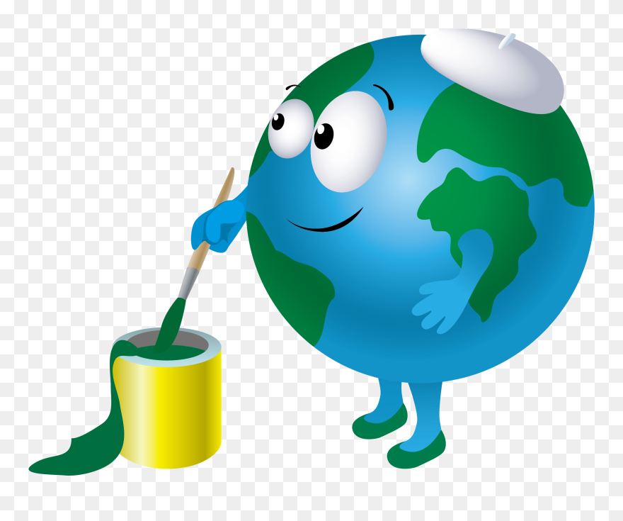 Globe Apple Clipart Svg Transparent Download Planet - Cartoon Uranus Planet Painting - Png Download