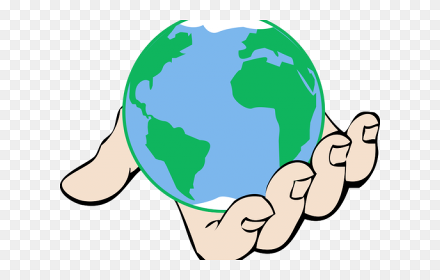 Earth Globe Clipart - Clipart World In Hand - Png Download
