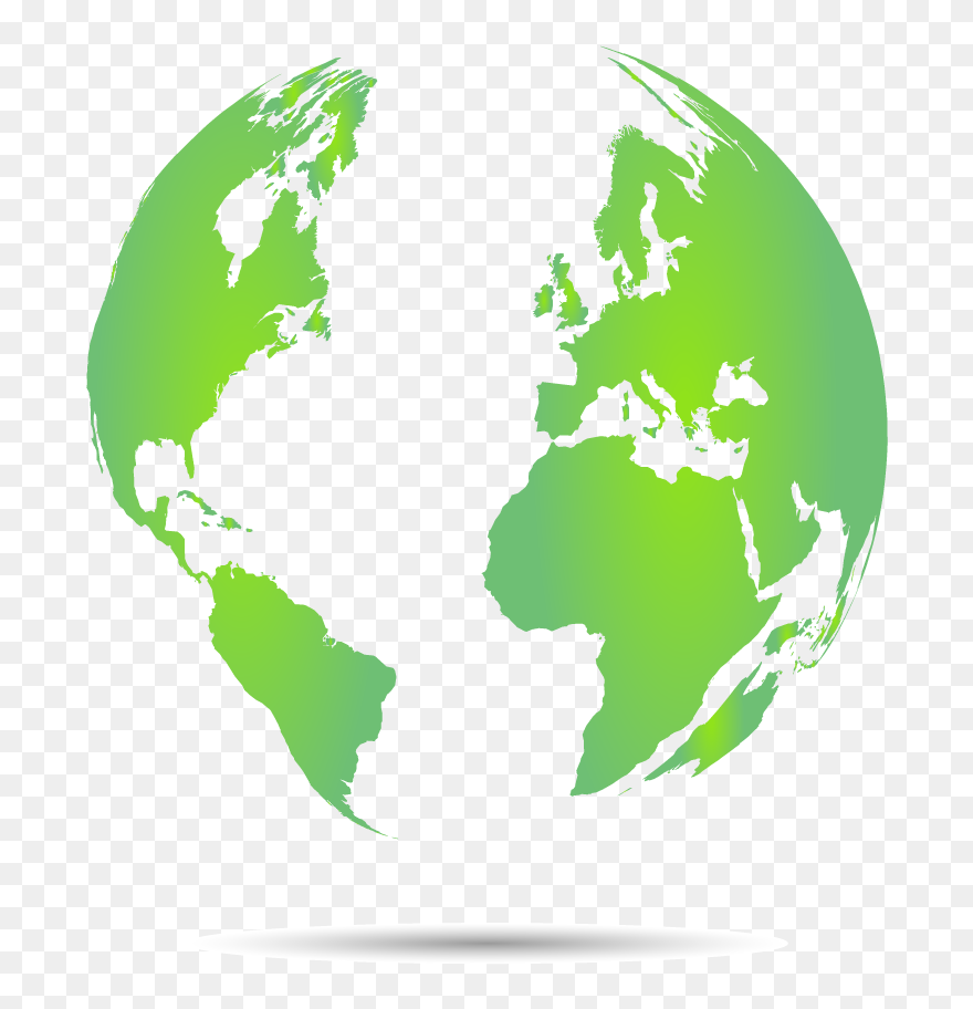 Green Globe Transparent Background - Transparent Globe Black And White Clipart