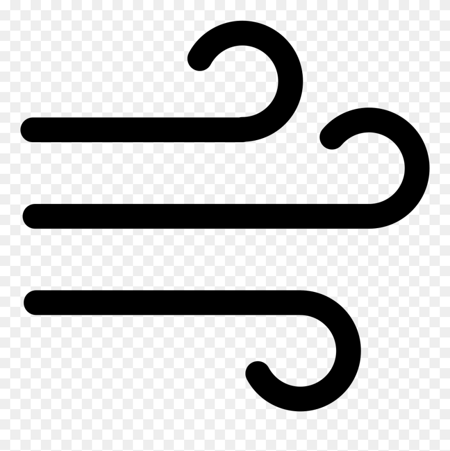 Transparent Windy Clipart - Air Icon Vector Free - Png Download