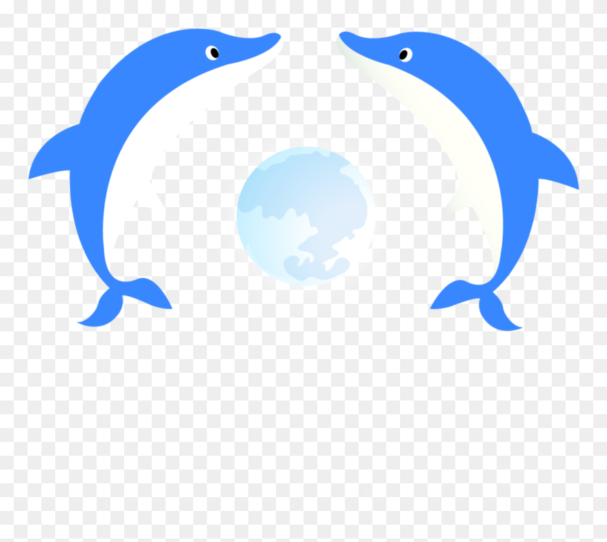 #ftestickers #clipart #cartoon #moon #dolphins #cute - Png Download