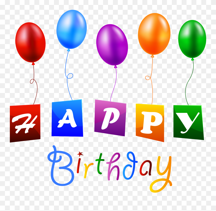 Happy Birthday With Balloons Png Clipart Image - Happy Birthday Balloons In Png Transparent Png