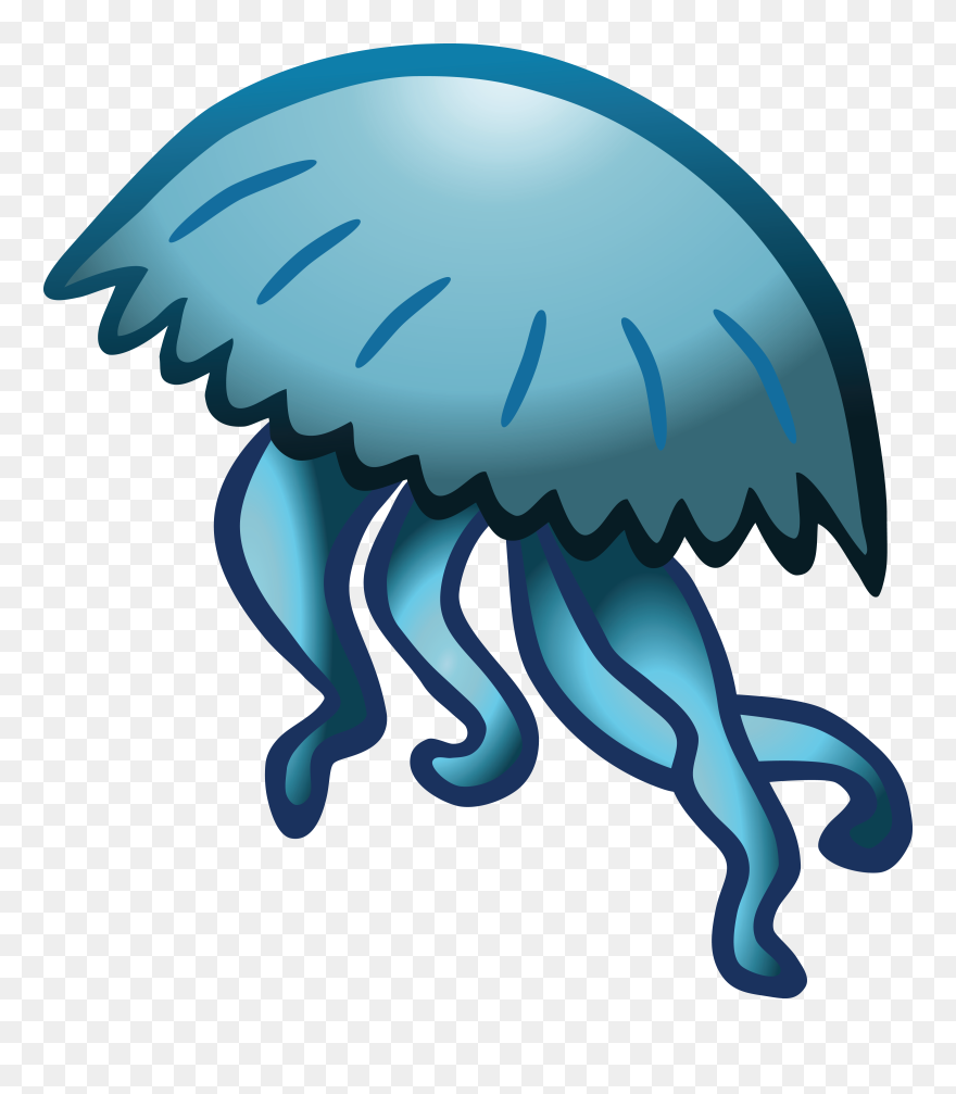 Free Clipart Of A Blue Jellyfish - Qualle Clipart - Png Download