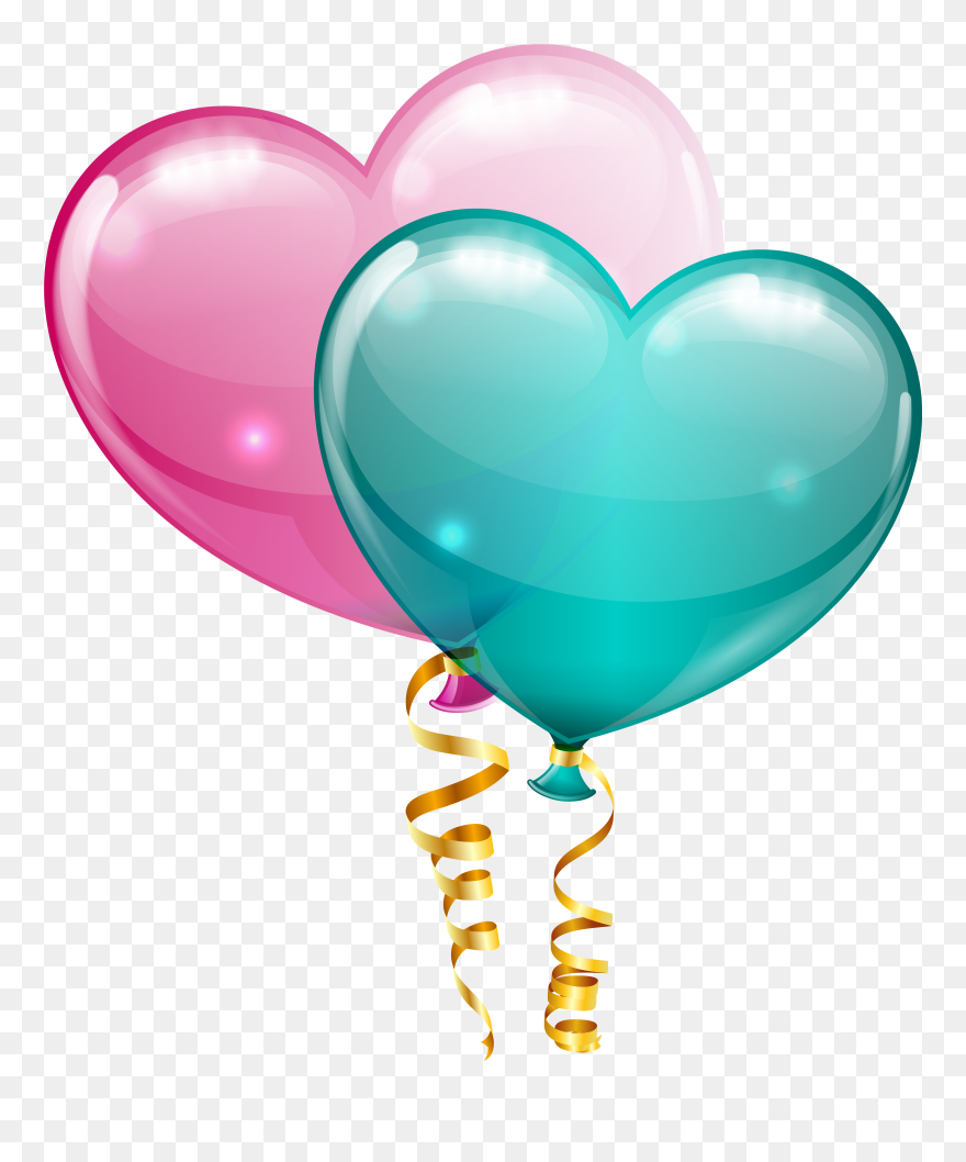 Turquoise Clipart Balloon - Heart Balloon Png Transparent Png