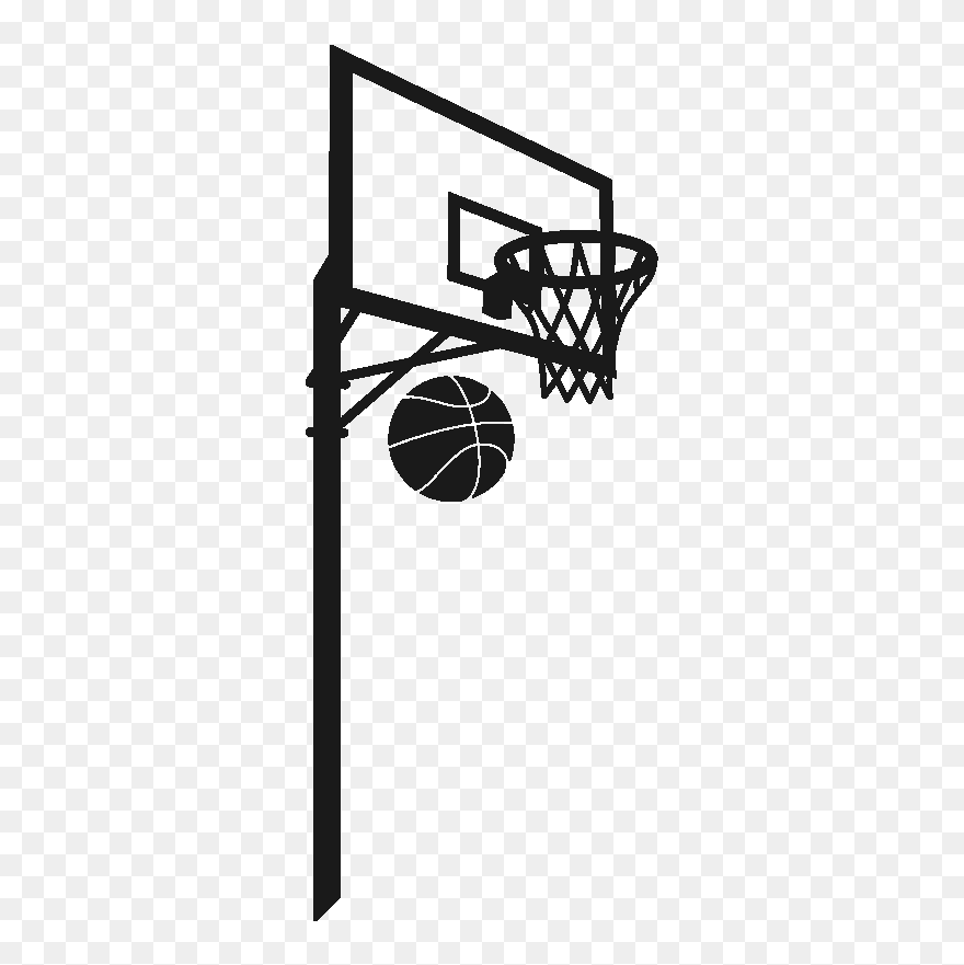 Ros Basketball Hoop1 - Basketball Hoop Silhouette Png Clipart