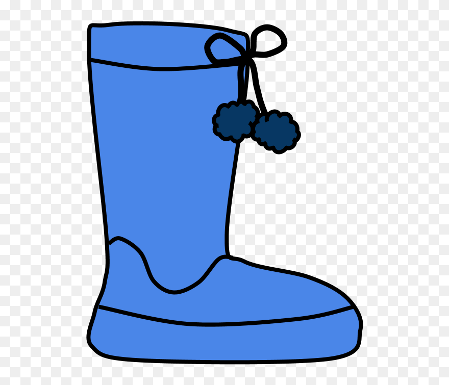 Boots, Pom-poms, Snow, Rain, Blue - Snow Boot Clipart - Png Download