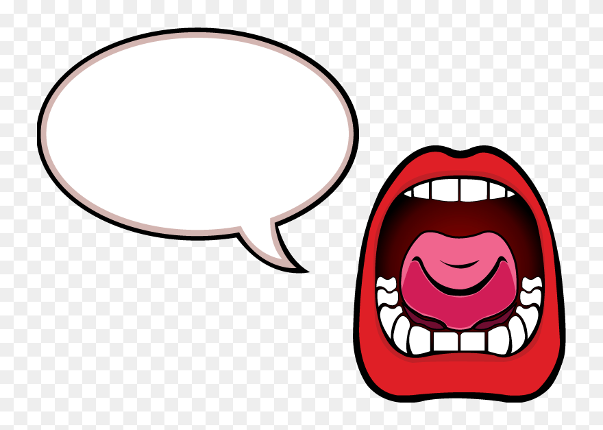 Talking Mouth Clipart - Mouth With A Speech Bubble - Png Download