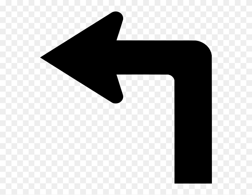 Left Clip Art At - Left Turn Arrow Symbol - Png Download