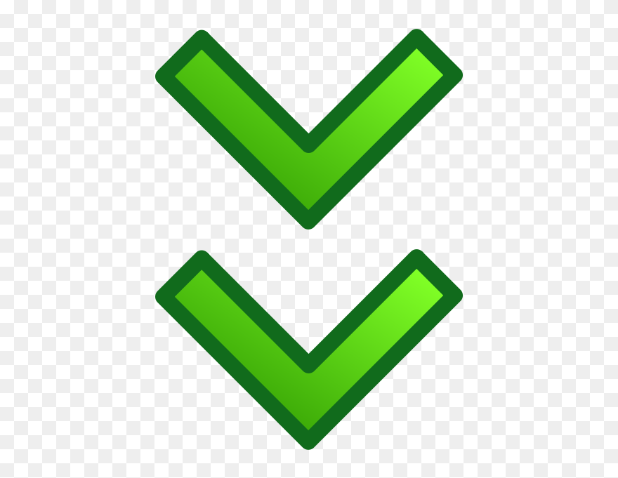 Double Arrow Pointing Down Vector Clip Art - Down Arrow Gif Green - Png Download
